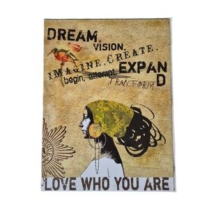 Papaya Art Wall Hanging Board Collage Style Female Theme Retro Inspired